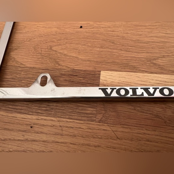 Volvo License Plate Frame (Silver With Black Logo) - Picture 1 of 2